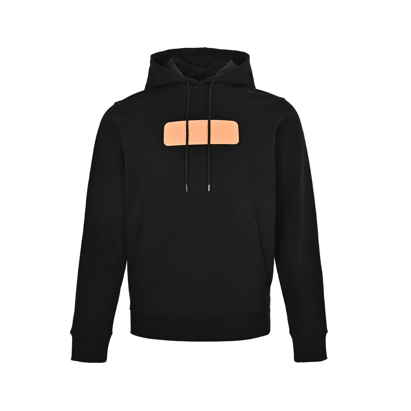 Louis Vuitton/Louis Vuitton embossed leather logo hooded sweatshirt
